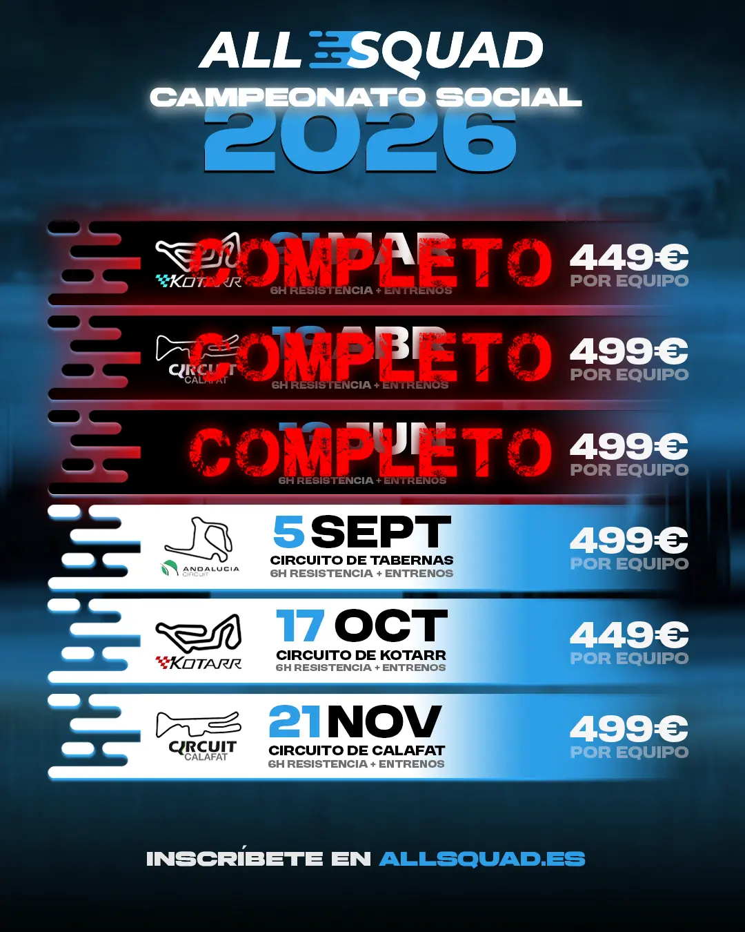 Cartel Completo Tandas